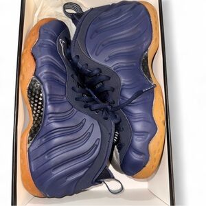 Nike Navy Foamposite with Gum Soles